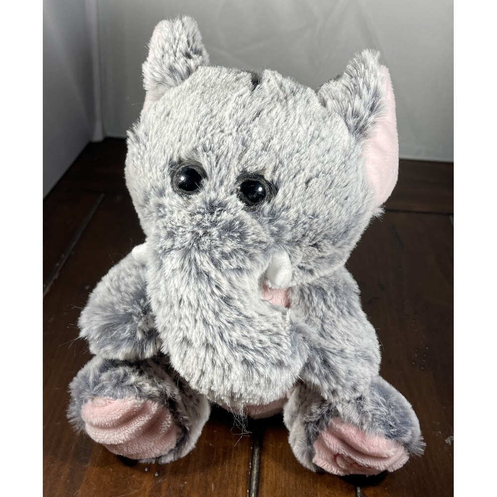 Kellytoy Elephant Plush Grey Pink Heart Foot‎ Stuffed Toy Animal 2016